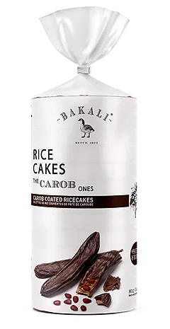 Bakali-bedekte ryskoeke Carob